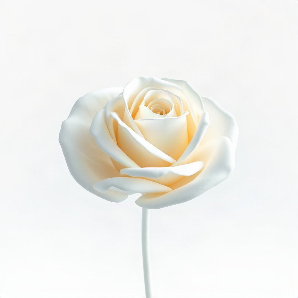 White PFPs — white rose, soft 3d render, soft glow