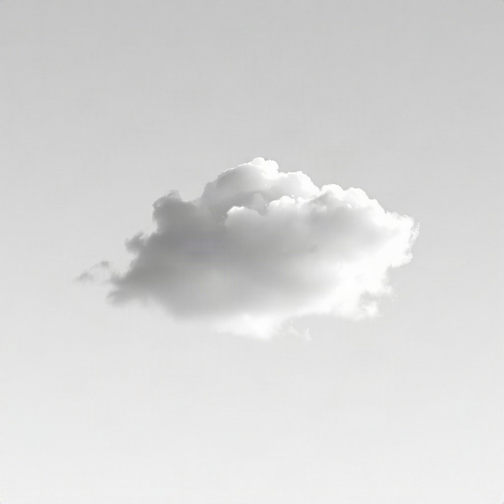 White PFPs — cloud on soft sky, cinematic photo style, soft glow