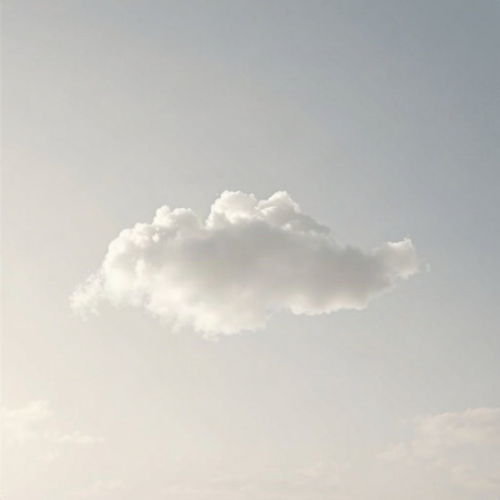 White PFPs — cloud on soft sky, cinematic photo style, subtle sparkle