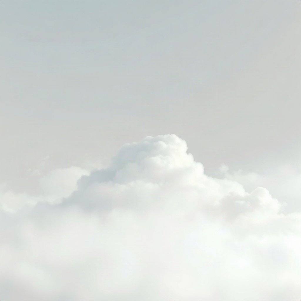 White PFPs — cloud on soft sky, dreamy digital painting, misty atmosphere
