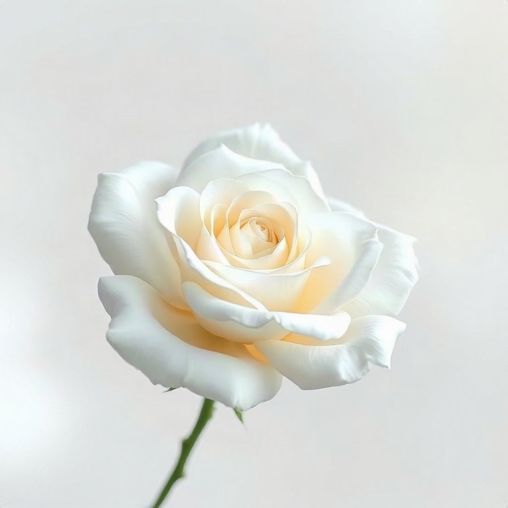 White PFPs — white rose, dreamy digital painting, soft glow