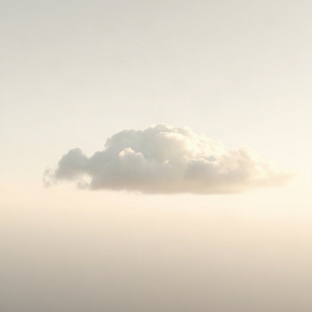 White PFPs — cloud on soft sky, cinematic photo style, soft glow