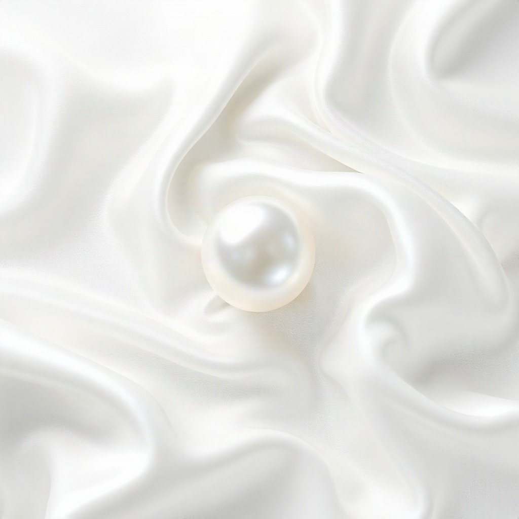 White PFPs — pearl on silk, soft 3d render, subtle sparkle