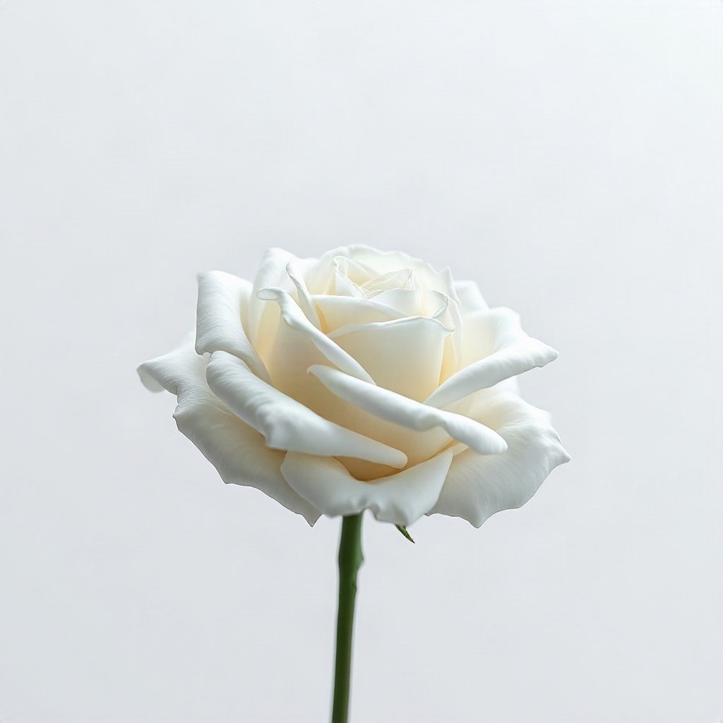 White PFPs — white rose, cinematic photo style, soft glow