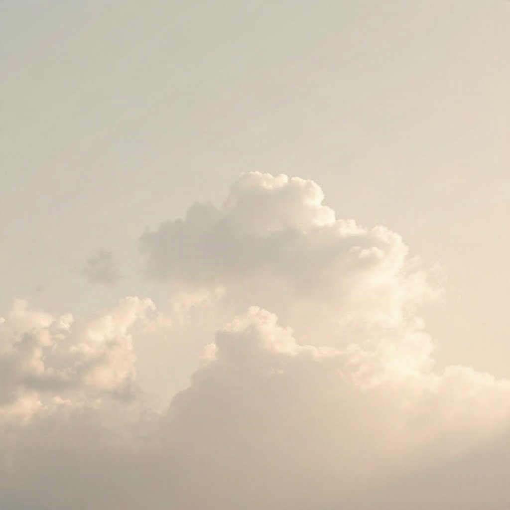 White PFPs — cloud on soft sky, cinematic photo style, soft glow