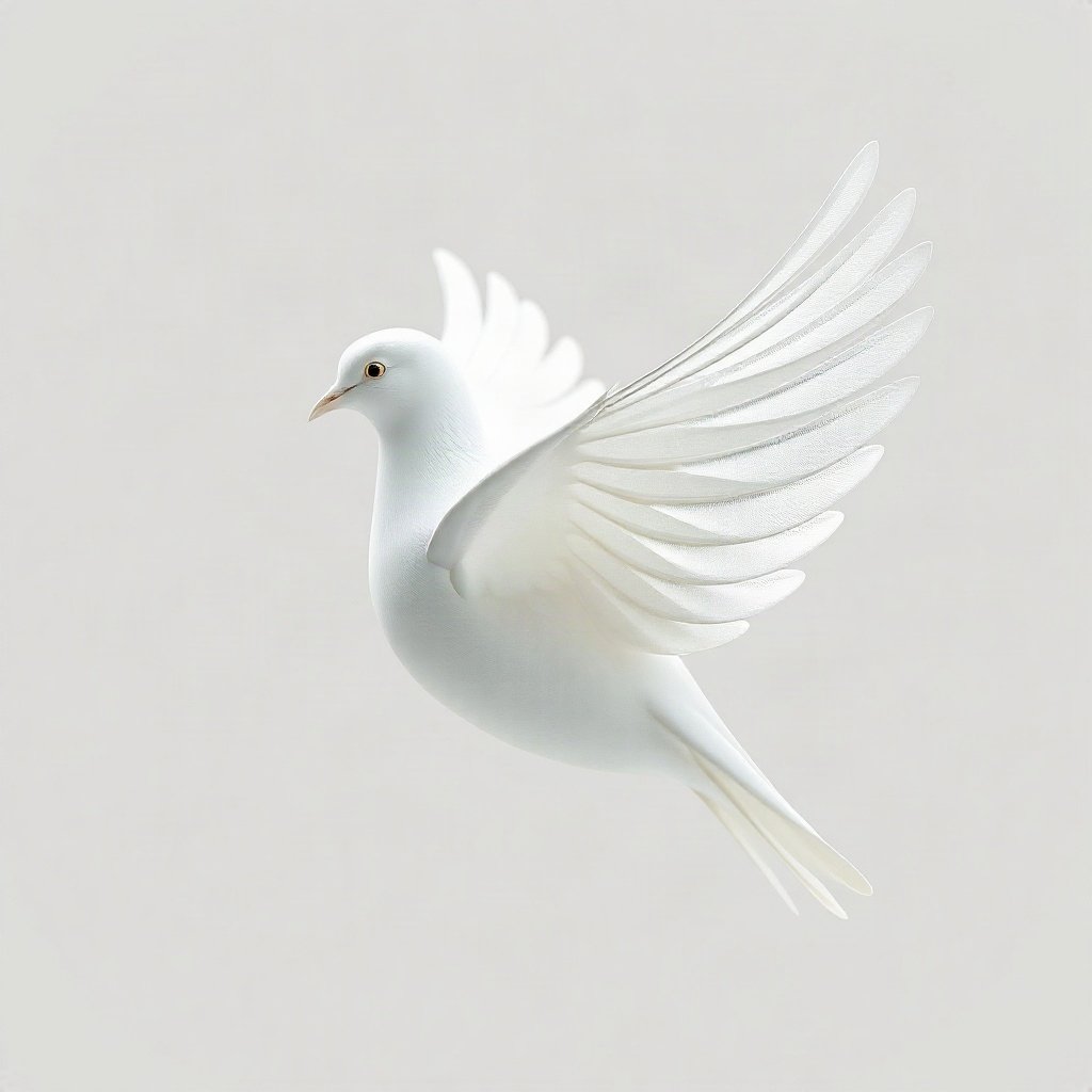 White PFPs — dove wing detail, soft 3d render, soft glow