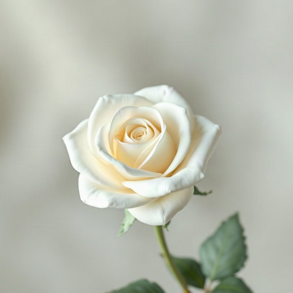 White PFPs — white rose, soft 3d render, gentle bokeh