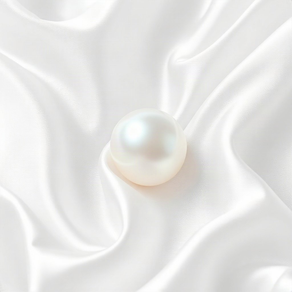 White PFPs — pearl on silk, dreamy digital painting, subtle sparkle