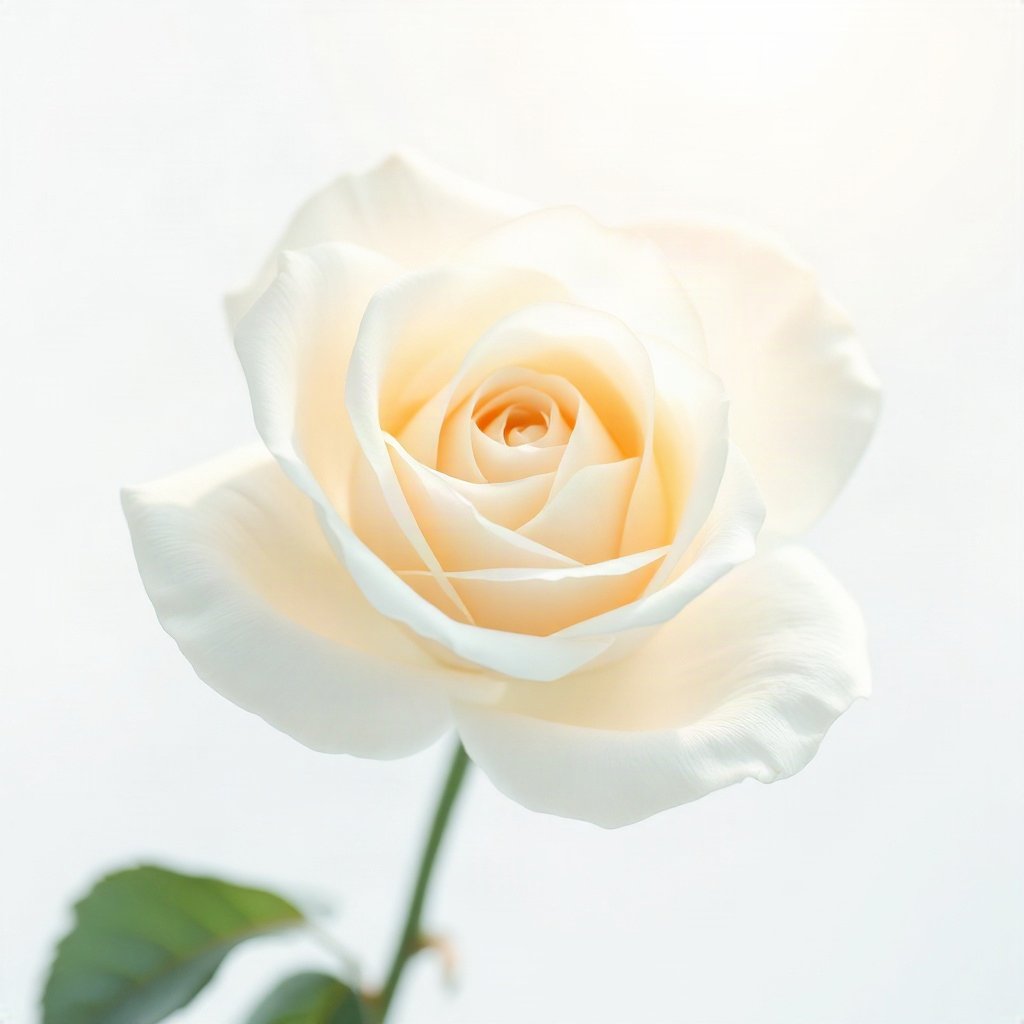 White PFPs — white rose, dreamy digital painting, soft glow