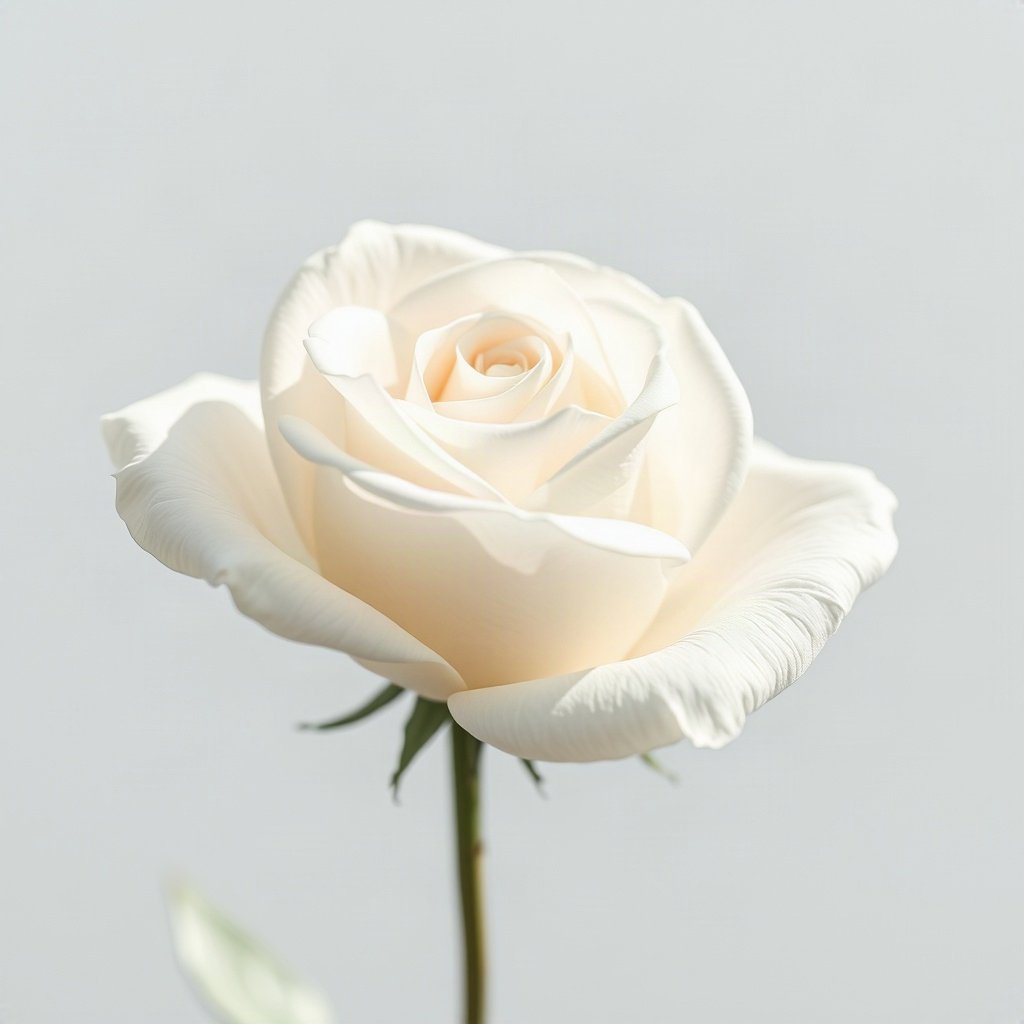 White PFPs — white rose, cinematic photo style, soft glow