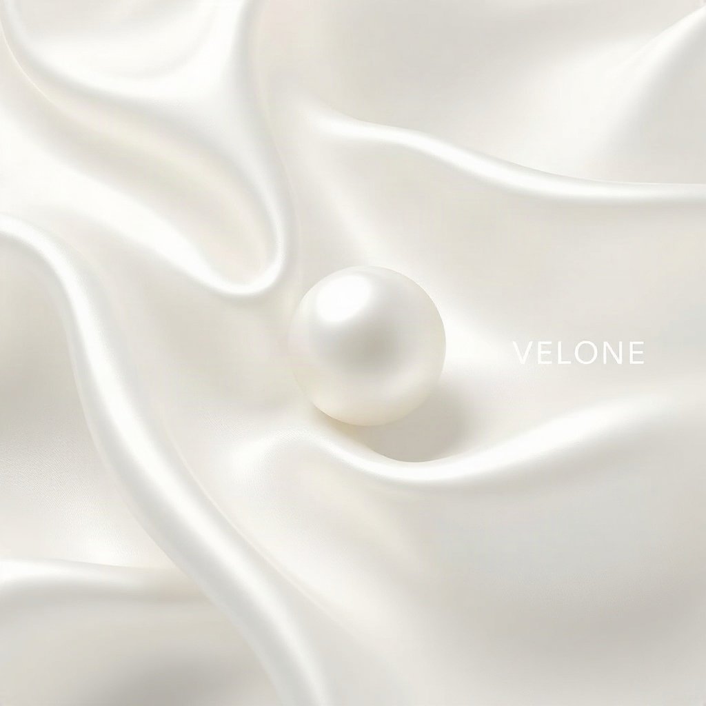 White PFPs — pearl on silk, soft 3d render, subtle sparkle