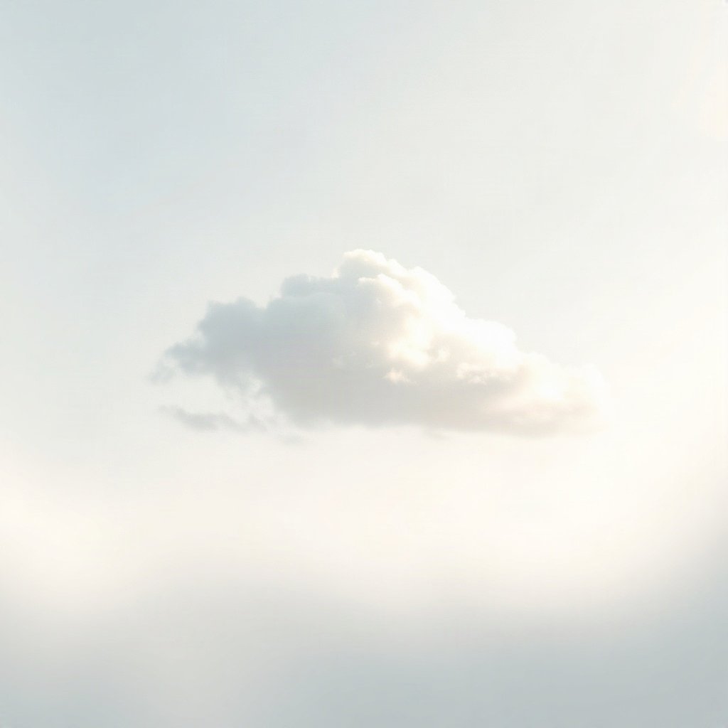 White PFPs — cloud on soft sky, cinematic photo style, soft glow