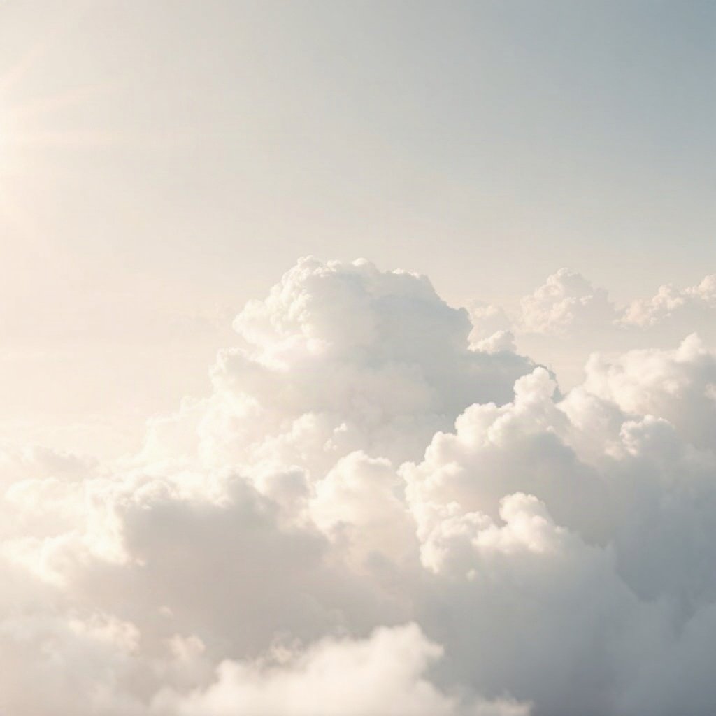 White PFPs — cloud on soft sky, dreamy digital painting, soft glow