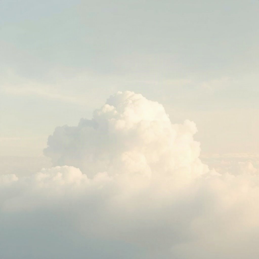 White PFPs — cloud on soft sky, dreamy digital painting, soft glow