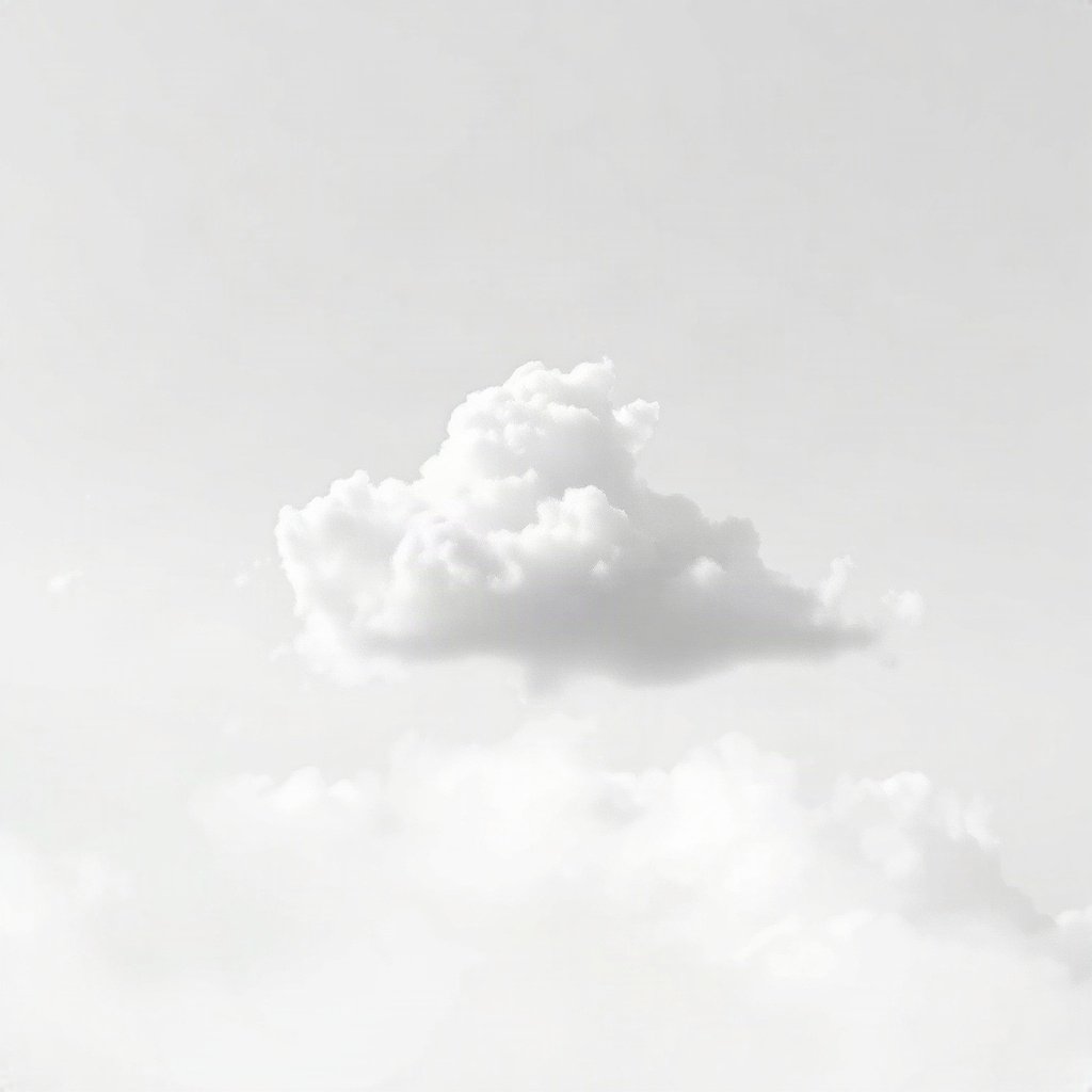 White PFPs — cloud on soft sky, dreamy digital painting, subtle sparkle
