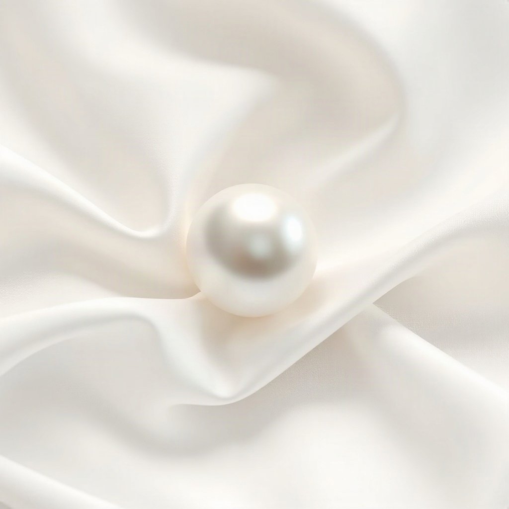 White PFPs — pearl on silk, soft 3d render, soft glow