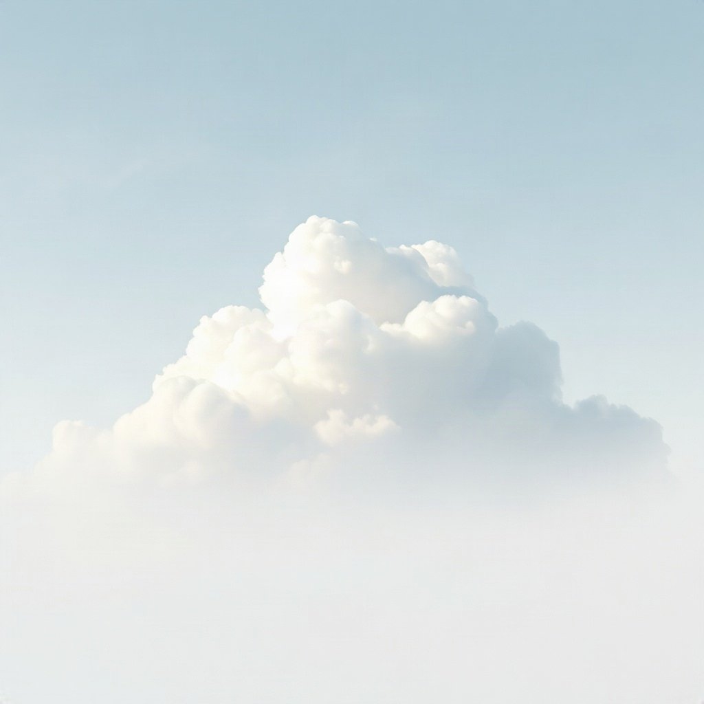 White PFPs — cloud on soft sky, dreamy digital painting, soft glow