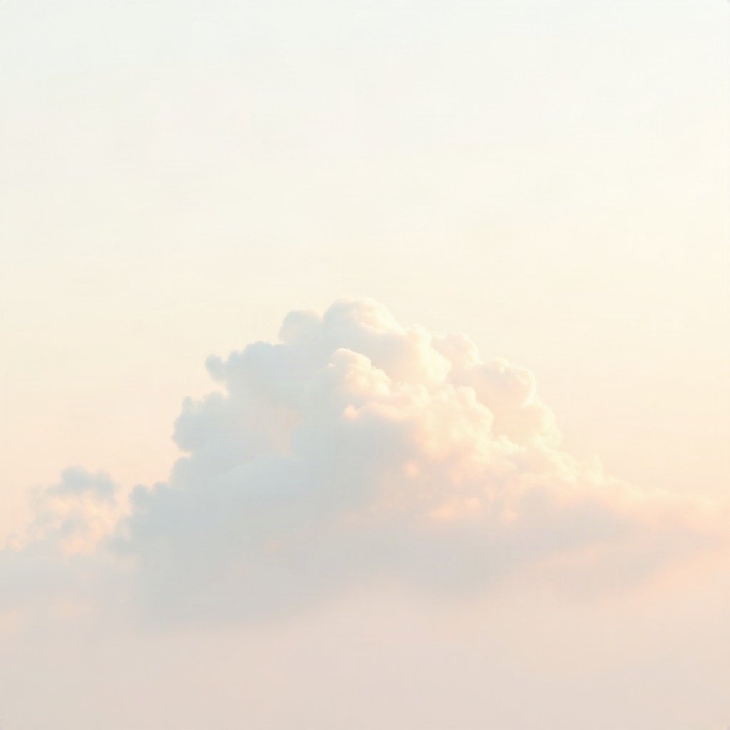 White PFPs — cloud on soft sky, dreamy digital painting, soft glow