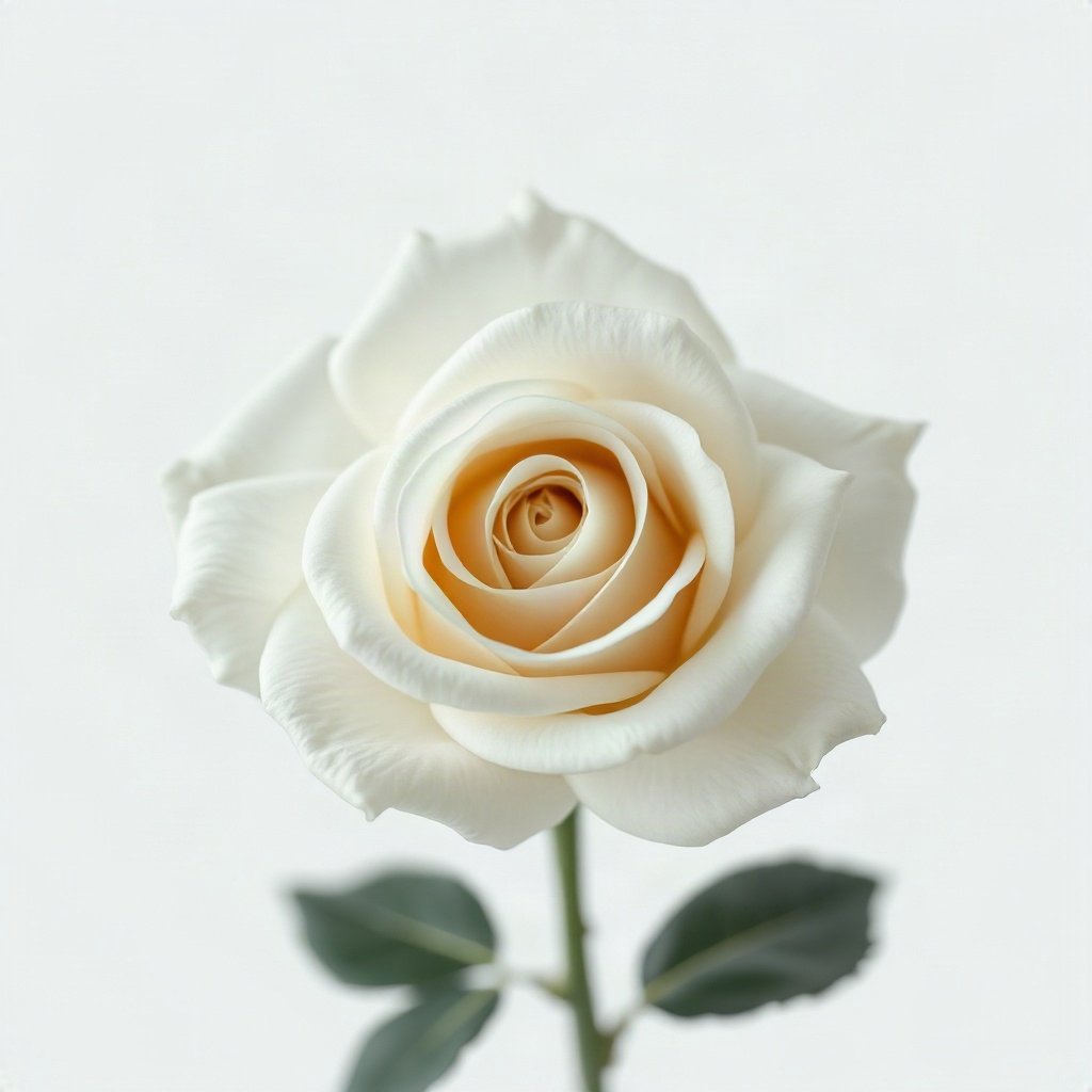 White PFPs — white rose, cinematic photo style, subtle sparkle