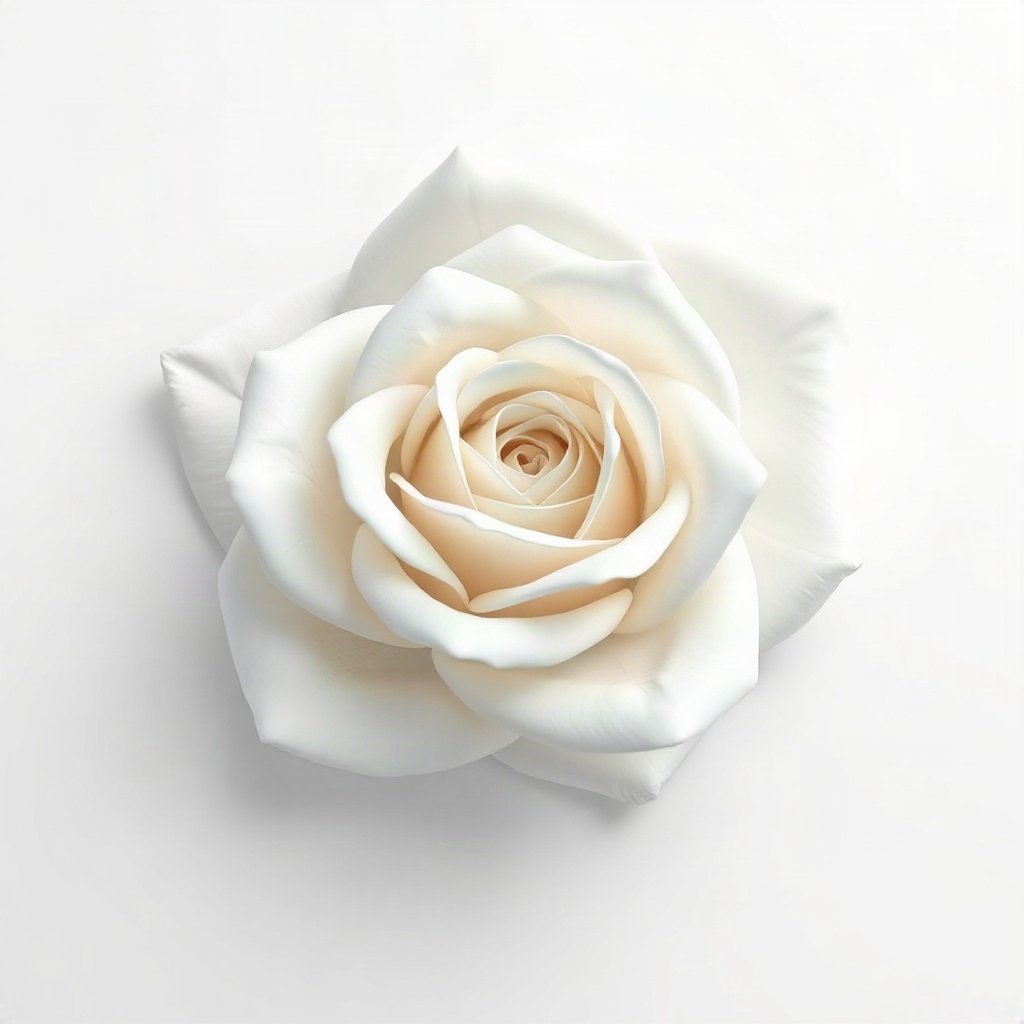 White PFPs — white rose, soft 3d render, subtle sparkle